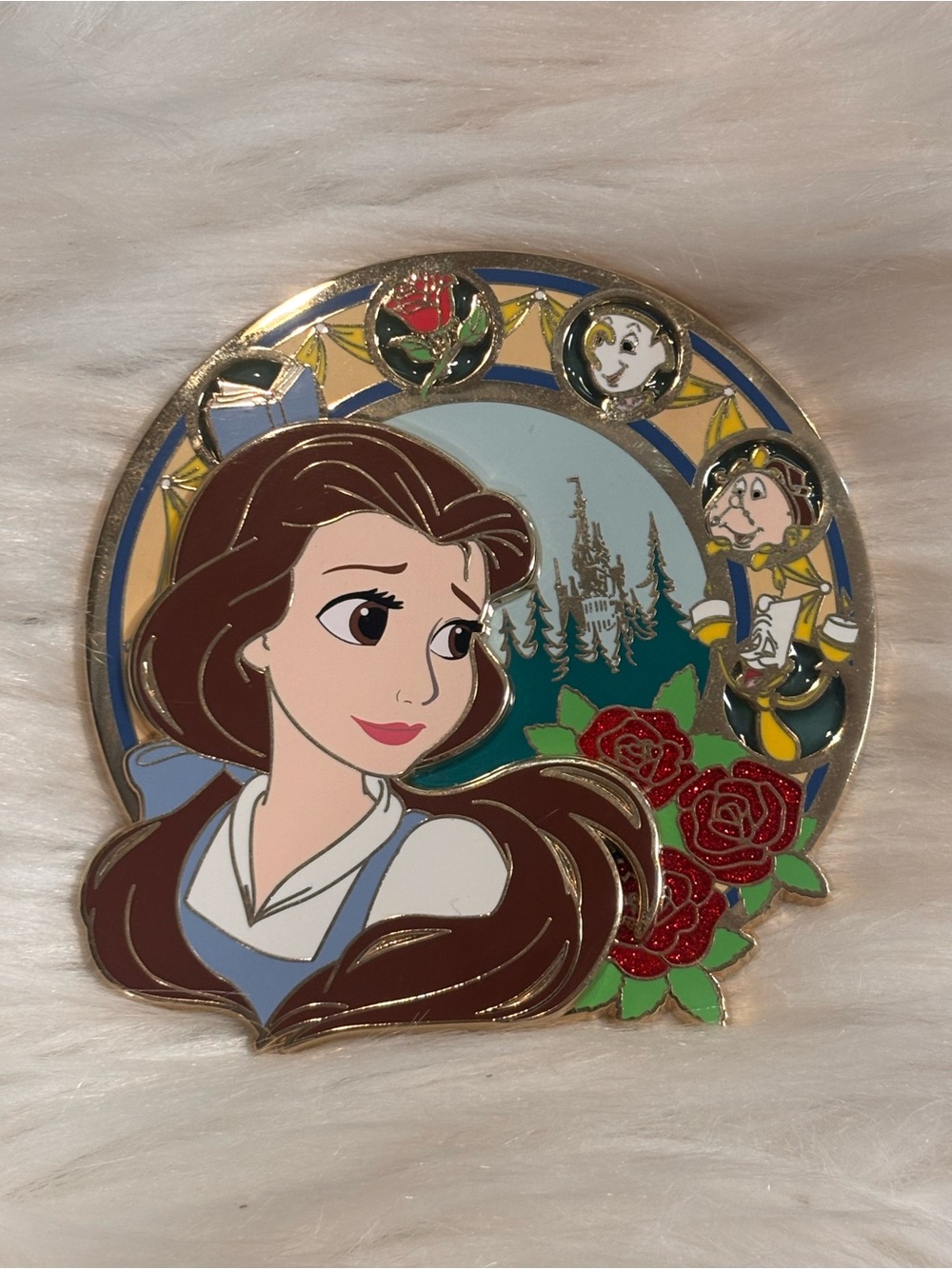 Jumbo Disney Belle Beauty And The Beast Fantasy Pin LE100